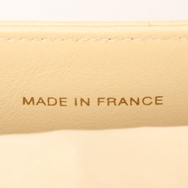 Chanel Around 1997 Made Cc Mark Stitch Logo Chain Top Handle Bag Beige