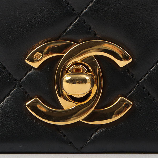 Chanel Around 1990 Made Full Flap Chain Bag 23Cm Black