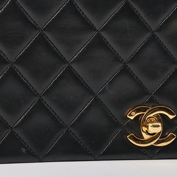 Chanel Around 1990 Made Full Flap Chain Bag 23Cm Black