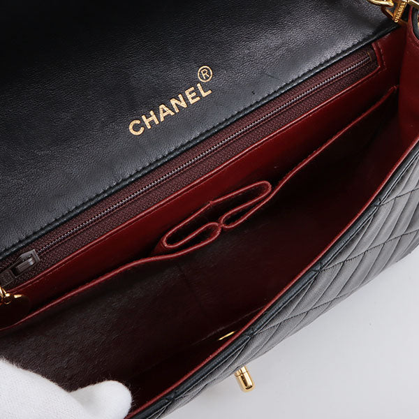 Chanel Around 1990 Made Full Flap Chain Bag 23Cm Black