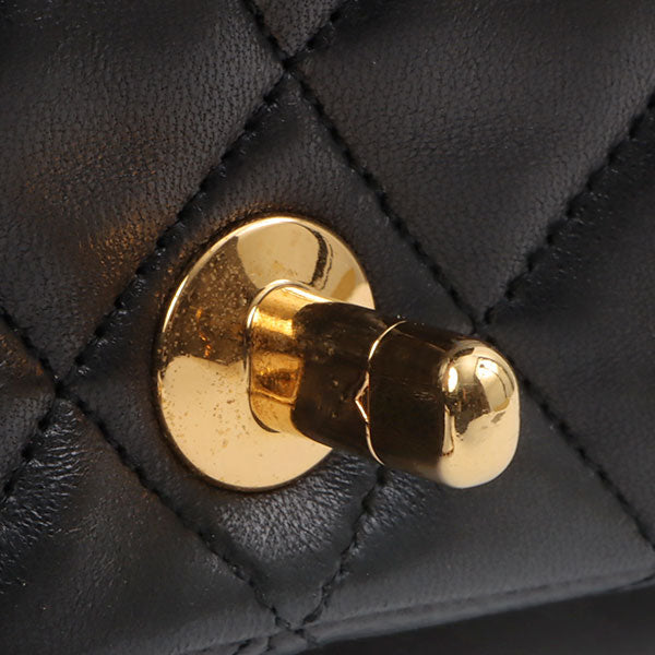 Chanel Around 1990 Made Full Flap Chain Bag 23Cm Black