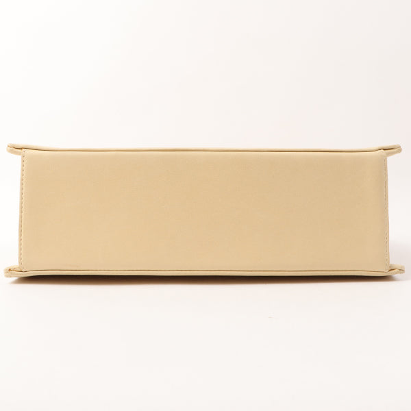 Chanel Around 1997 Made Cc Mark Stitch Logo Chain Top Handle Bag Beige