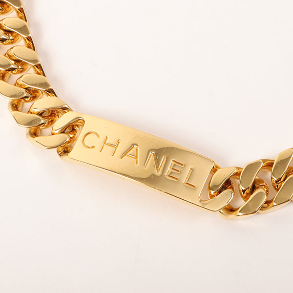 Chanel Around 1997 Made Cc Mark Stitch Logo Chain Top Handle Bag Beige