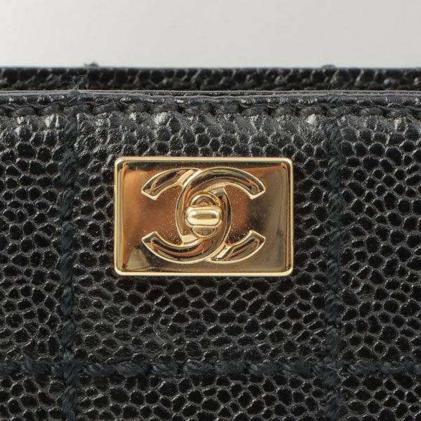 Chanel Around 2002 Made Turn-Lock Choco Bar Shoulder Bag Black