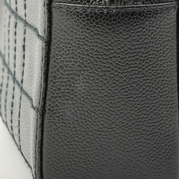 Chanel Around 2002 Made Turn-Lock Choco Bar Shoulder Bag Black