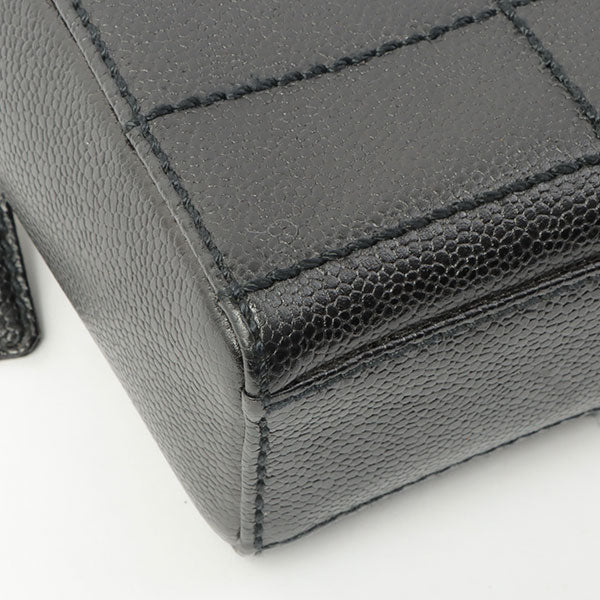 Chanel Around 2002 Made Turn-Lock Choco Bar Shoulder Bag Black