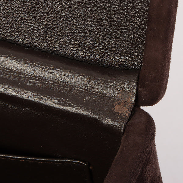Chanel Around 1997 Made Suede Tortoiseshell Cc Mark Box Top Handle Bag Dark Brown