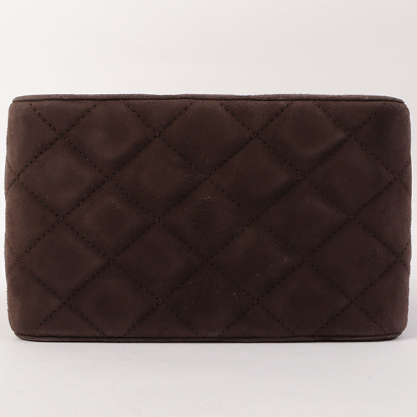 Chanel Around 1997 Made Suede Tortoiseshell Cc Mark Box Top Handle Bag Dark Brown