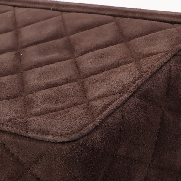 Chanel Around 1997 Made Suede Tortoiseshell Cc Mark Box Top Handle Bag Dark Brown
