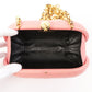 Chanel Around 1992 Made Cc Mark Stitch Metal Clasp Mini Chain Shoulder Bag Pink