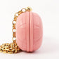 Chanel Around 1992 Made Cc Mark Stitch Metal Clasp Mini Chain Shoulder Bag Pink