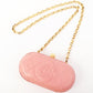 Chanel Around 1992 Made Cc Mark Stitch Metal Clasp Mini Chain Shoulder Bag Pink