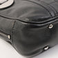Chanel Around 2004 Made Caviar Skin Big Logo Button Motif Handle Bag Black