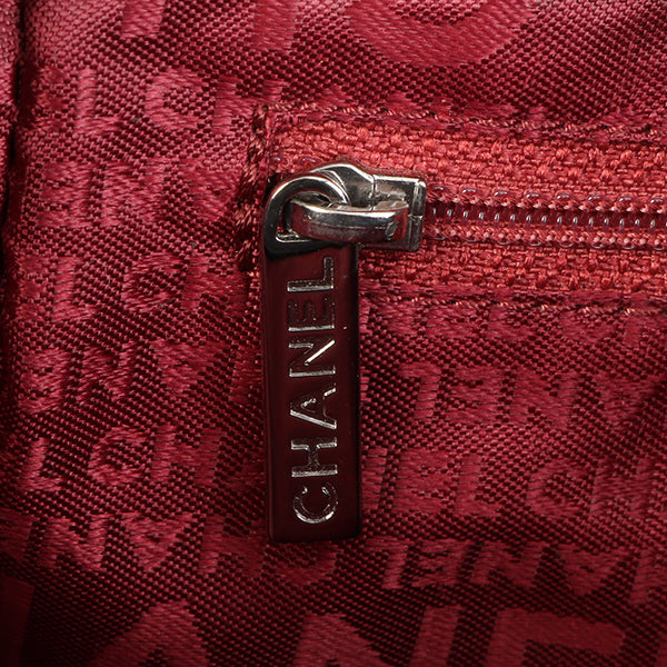 Chanel Around 2004 Made Caviar Skin Big Logo Button Motif Handle Bag Black