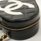 Chanel Around 1995 Made Patent Heart Cc Mark Stitch Vanity Black
