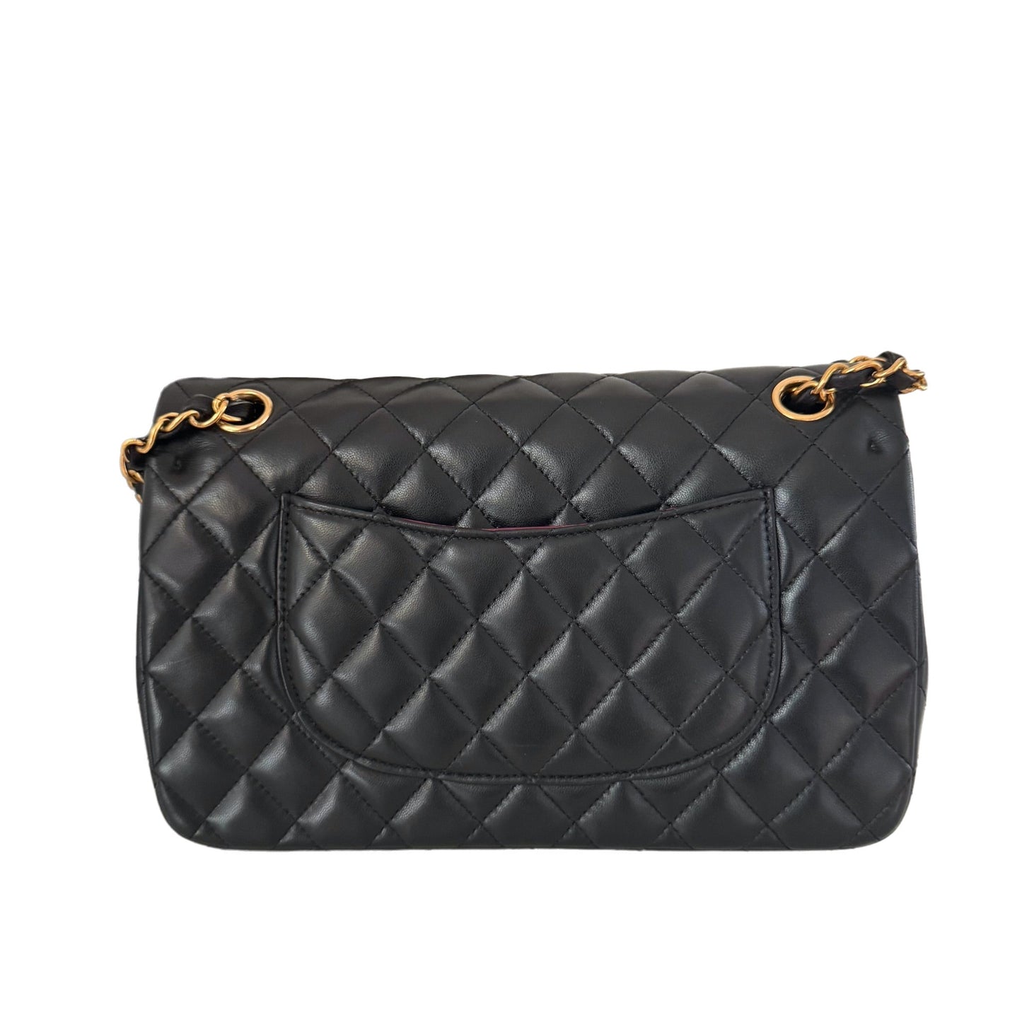Chanel Classic Flap   Medium Black Lambskin Leather with 24k Gold HW, 1991-1994