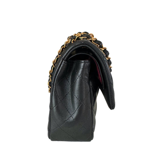 Chanel Classic Flap   Medium Black Lambskin Leather with 24k Gold HW, 1991-1994