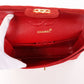 CHANEL Around 1990 Made Suede V Stitch Classic Flap Chain Bag 25Cm Red