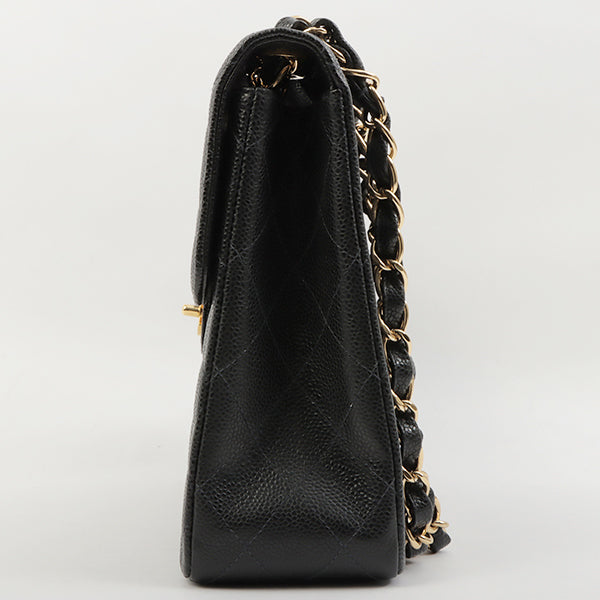 Chanel 2003 Made Caviar Skin Classic Flap Chain Bag Jumbo Black