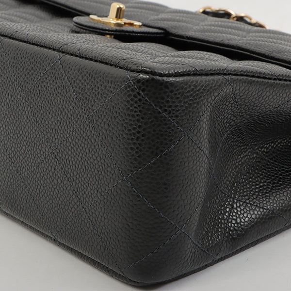 Chanel 2003 Made Caviar Skin Classic Flap Chain Bag Jumbo Black