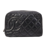 Chanel Around 2008 Made Cambon Pouch Black