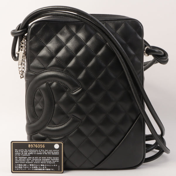 Chanel Around 2003 Made Cambon Shoulder Bag Black
