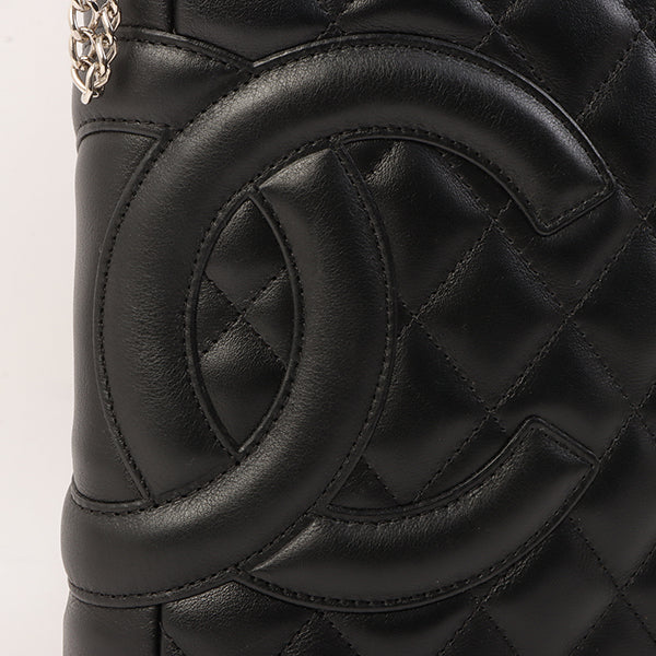 Chanel Around 2003 Made Cambon Shoulder Bag Black