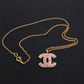 Chanel Necklace in Gold with Pink Rhinestones