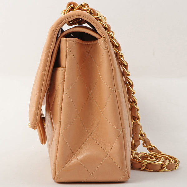 Chanel Around 1990 Made Classic Flap Chain Bag 25Cm Salmon Pink