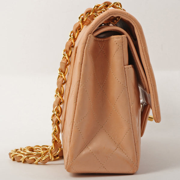 Chanel Around 1990 Made Classic Flap Chain Bag 25Cm Salmon Pink