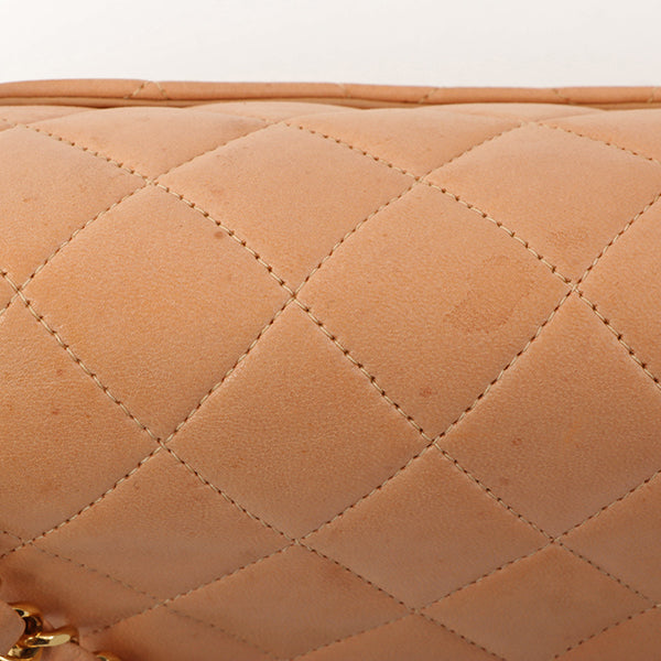 Chanel Around 1990 Made Classic Flap Chain Bag 25Cm Salmon Pink