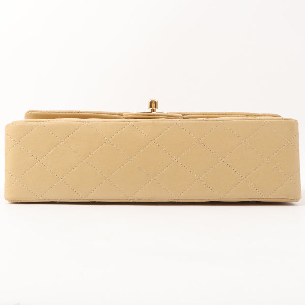 Chanel Around 1992 Made Classic Flap Chain Bag 25Cm Beige