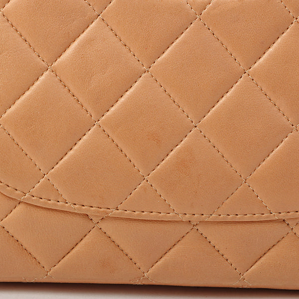 Chanel Around 1990 Made Classic Flap Chain Bag 25Cm Salmon Pink