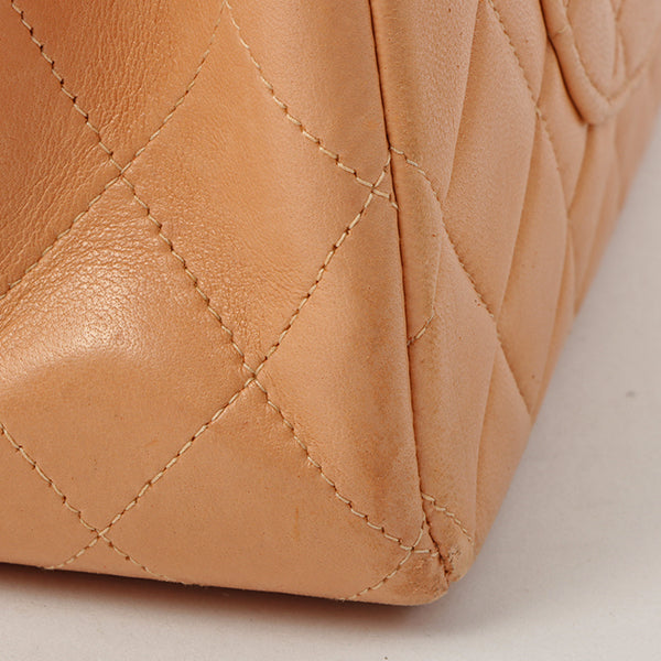 Chanel Around 1990 Made Classic Flap Chain Bag 25Cm Salmon Pink