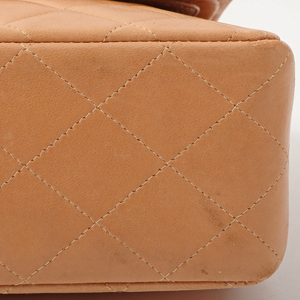 Chanel Around 1990 Made Classic Flap Chain Bag 25Cm Salmon Pink