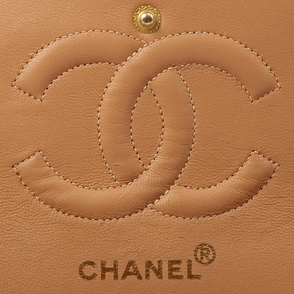 Chanel Around 1990 Made Classic Flap Chain Bag 25Cm Salmon Pink