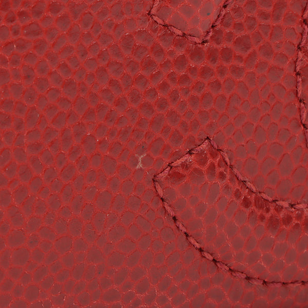 Chanel Around 1995 Made Caviar Skin Cc Mark Stitch Vanity Red
