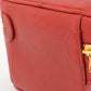 Chanel Around 1995 Made Caviar Skin Cc Mark Stitch Vanity Red