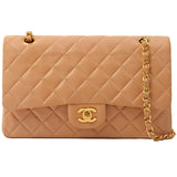 Chanel Around 1990 Made Classic Flap Chain Bag 25Cm Salmon Pink