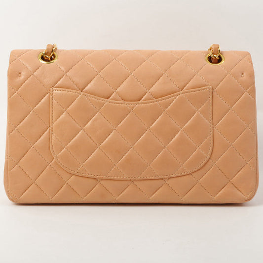 Chanel Around 1990 Made Classic Flap Chain Bag 25Cm Salmon Pink