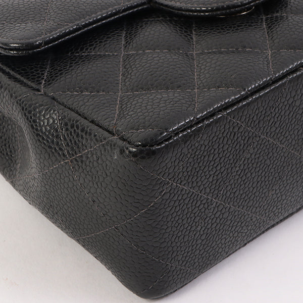 Chanel Around 2005 Made Caviar Skin Classic Flap Chain Bag Mini Black
