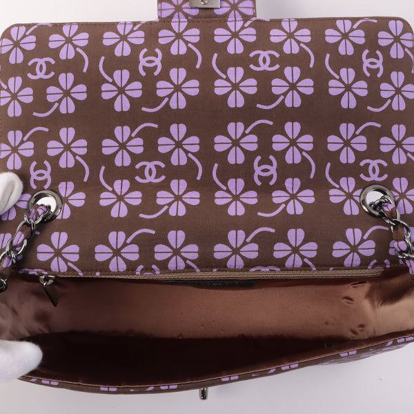 Chanel Around 2000 Made Clover Design Print Turn-Lock Chain Bag Brown/Purple