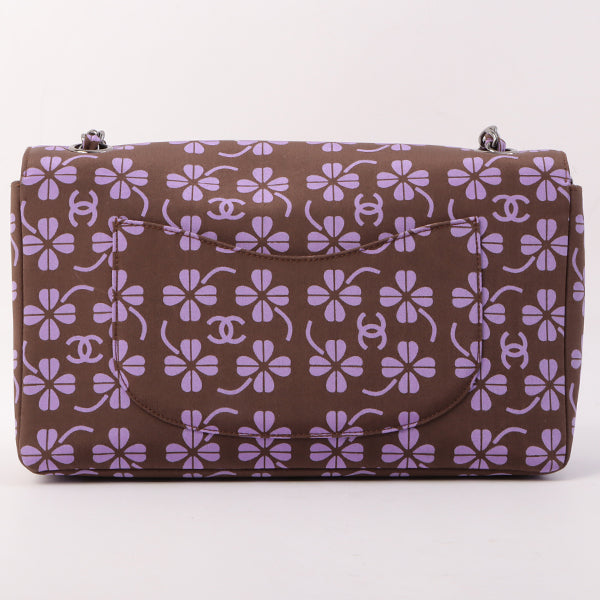 Chanel Around 2000 Made Clover Design Print Turn-Lock Chain Bag Brown/Purple