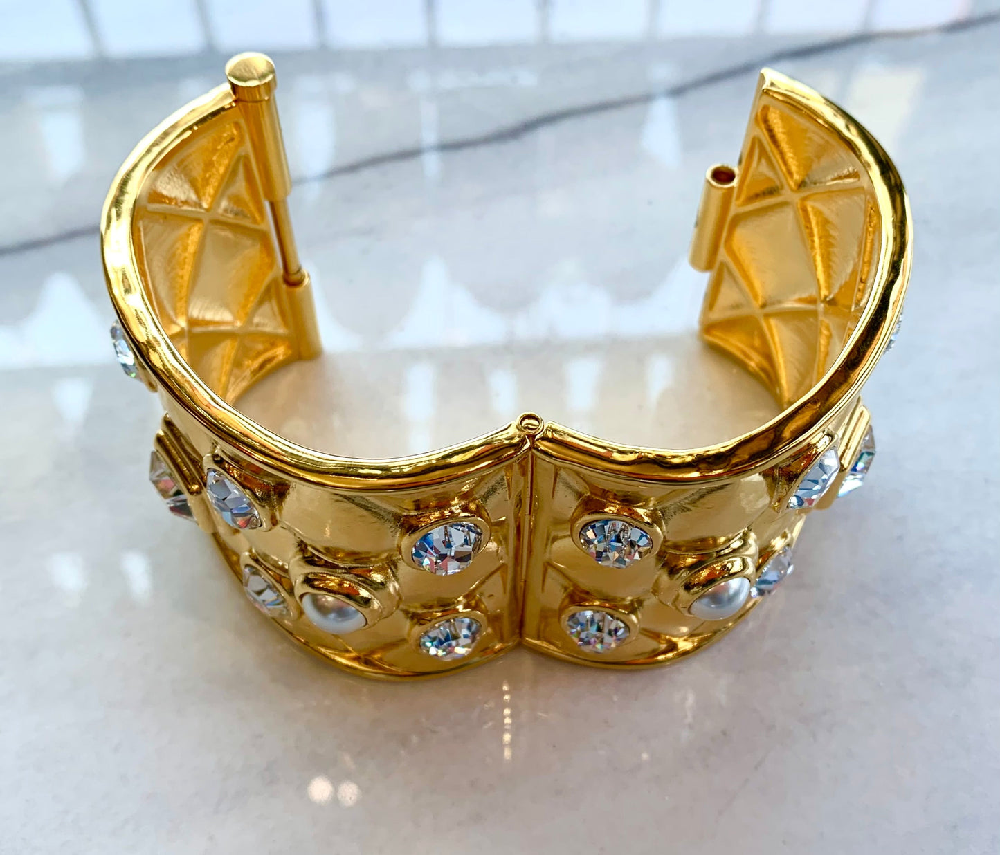 CHANEL RHINESTONE CUFF BRACELET