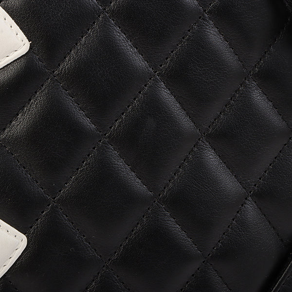Chanel Around 2003 Made Cambon Shoulder Bag Black/White