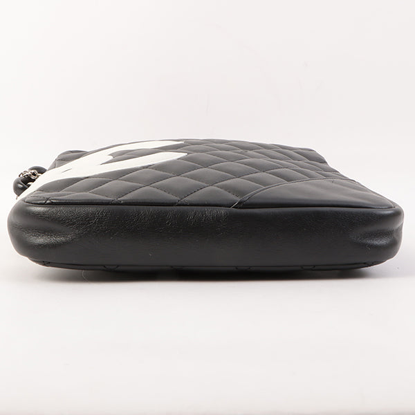 Chanel Around 2003 Made Cambon Shoulder Bag Black/White