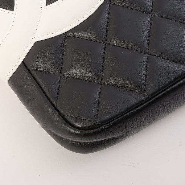 Chanel Around 2003 Made Cambon Shoulder Bag Black/White