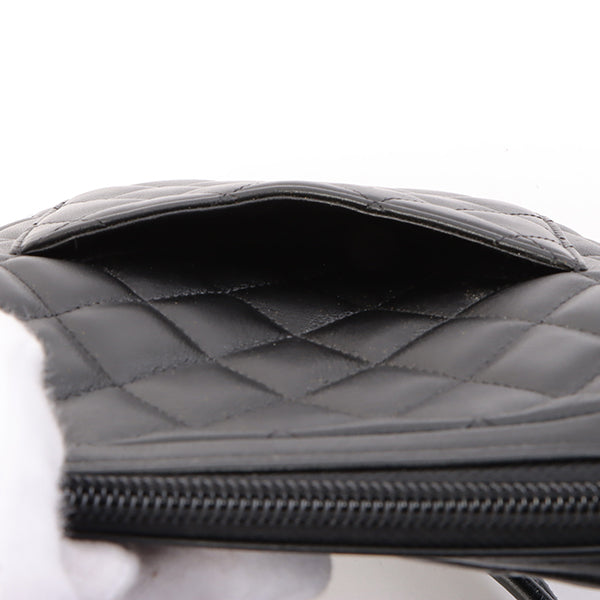 Chanel Around 2003 Made Cambon Shoulder Bag Black/White