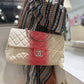 Chanel Caviar Ombre white rose quilted chain Classic Flap Bag