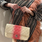 Chanel Caviar Ombre white rose quilted chain Classic Flap Bag